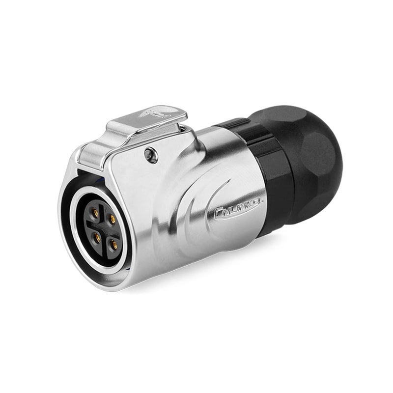 CNLINKO LP16 4-Pin Reverse Mount Female Plug and Male Socket for Automotive Machinery Outdoor Use IP68 Waterproof Circular Connector Metal Shell Quick-Connect Aviation Connector (4-Pin) - Image 2